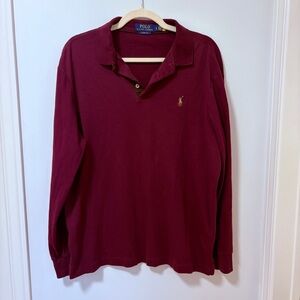 Ralph Lauren Polo long sleeved shirt size large maroon